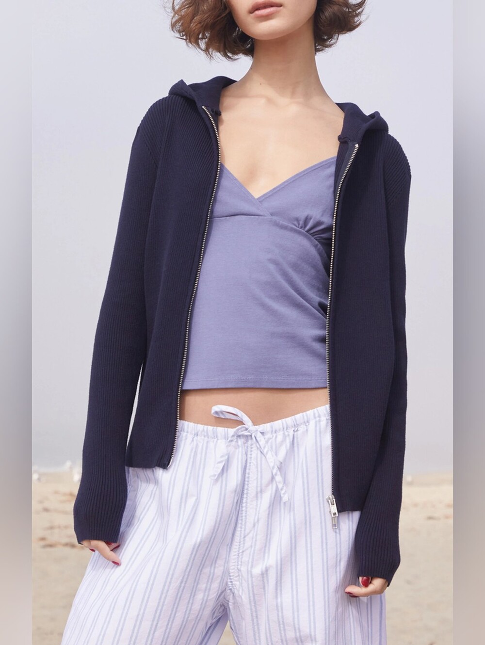 John Galt Double Zip Hooded Sweater
